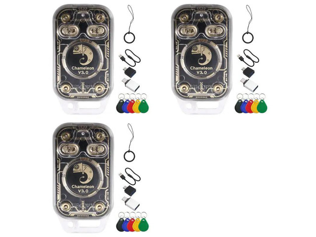 3X Chameleon V3.0 RFID Chip Reader+15Xuid Keychain Card Emulator 125K 13.56M ID IC Tag Copyer Writer