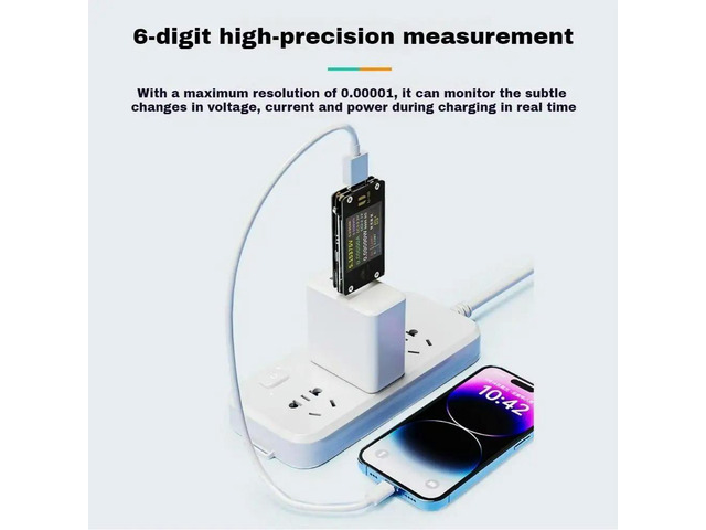 6.5A Multifunctional USB Voltage Ammeter Power Meter Tester Fast Charge 1.77 Inch HD Display PD QC 3.0 Current Tester