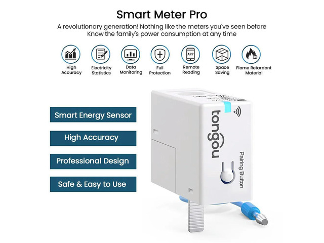 Energy Meter with kWh Monitoring and Prepaid Function and Temperature Alarm 1-50A Power Consumption Monitor