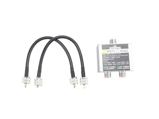Walkie Talkie Ham VHF UHF Tri-Band Amateur Two Way Radio Antenna Combiner MX72 60-100W Linear Antenna Duplexer