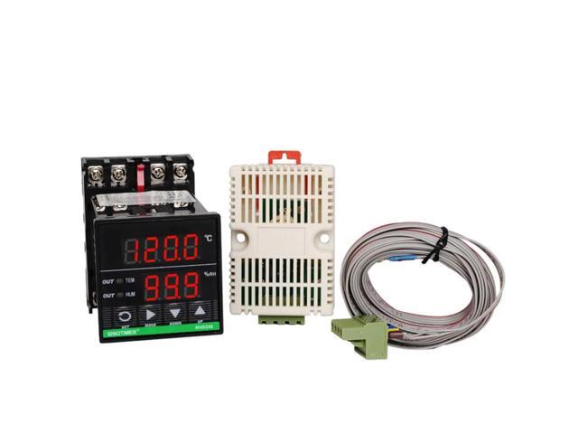ligent Digital Temperature and Humidity Controller 3m Sensor Cable 48*48mm Din Rail Mounted for Breeding and Incubation