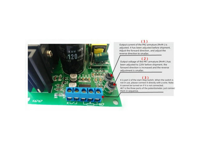 PWM DC Motor Drive Module 800W AC80-2650V Input for 2 Wire Permanent Magnet Motor 4 Wire Excitation Motor Drive Controller Board