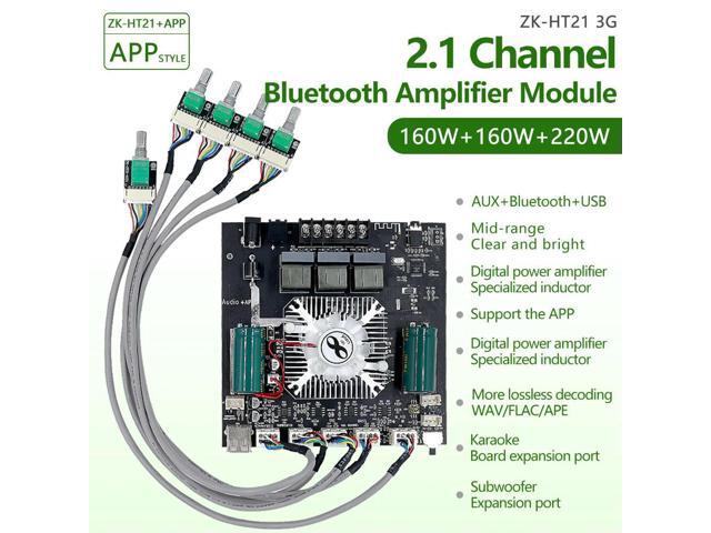 2.1 Channel BT5.0 Amplifier Board DC15-36V TDA7498E 160Wx2+220W High Power Subwoofer Amplifier Board with Lead-out Potentiometer
