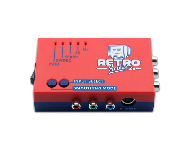 For RetroScaler2x AV to HD Converter Line-Doubler for Retro Game Consoles PS2 N64 NES Dreamcast Saturn MD1 MD2,Red