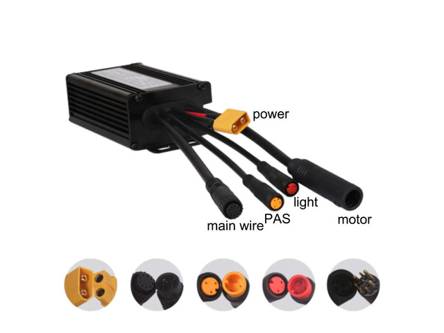 Siave Brushless Motor Controller 36V/48V 250-350W 500W 22A Waterproof for Electric Vehicle Ebike