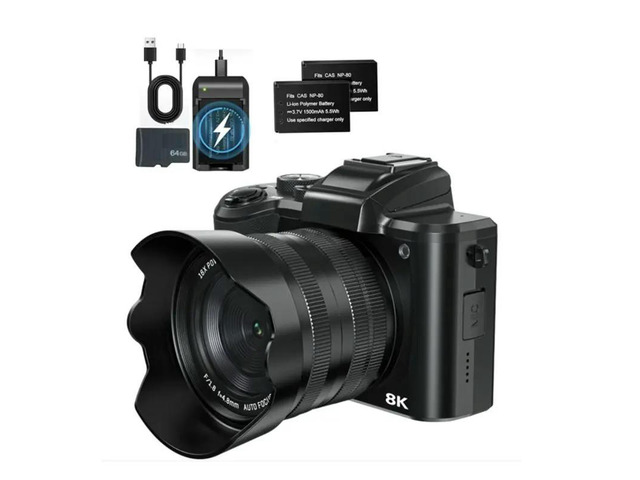 8K Digital Camera 88MP Autofocus With 64GB Card & Touch Screen 16X Zoom Photography Cameras Vlog Recording Device