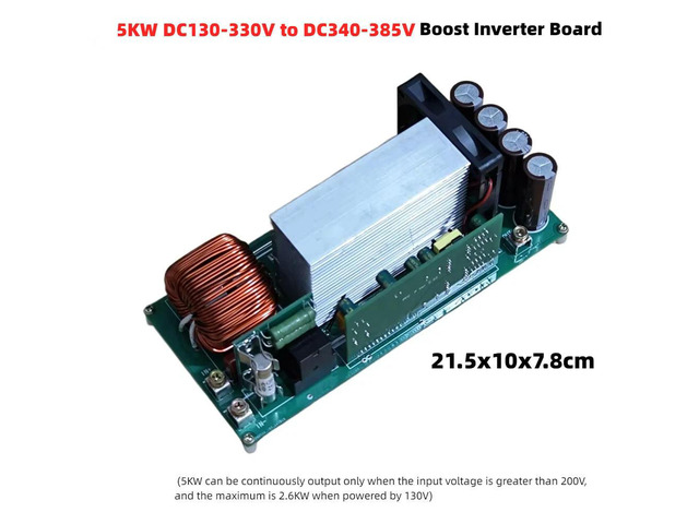 5000W Adjustable DC130-330V to DC340-385V Inverter Board Full-power Boost Non-isolated 5kw Power Supply Module Constant Voltage