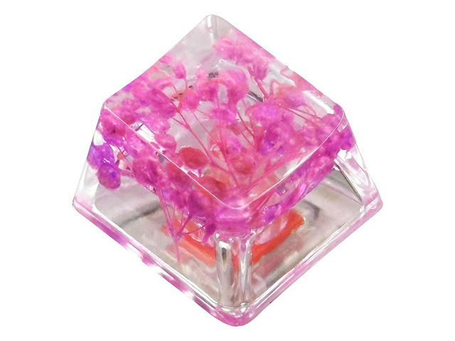 Resin Dry Flowers Keycap Novelty Artisan Keycap Cross Axis Mechanical Keyboard Keycap for MX Mechanical Gaming Keyboard