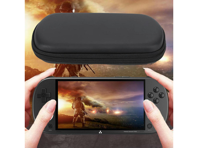 Hard EVA Carrying Case with Tempered Glass Film Hard Travel EVA Case for Trimui Pro Handheld Game Console