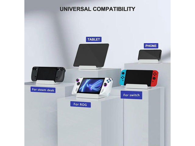 Game Console Desktop Support with Anti-Slip Silicone Pad Game Stand Adjustable Foldable for Rog Ally/Steam Deck