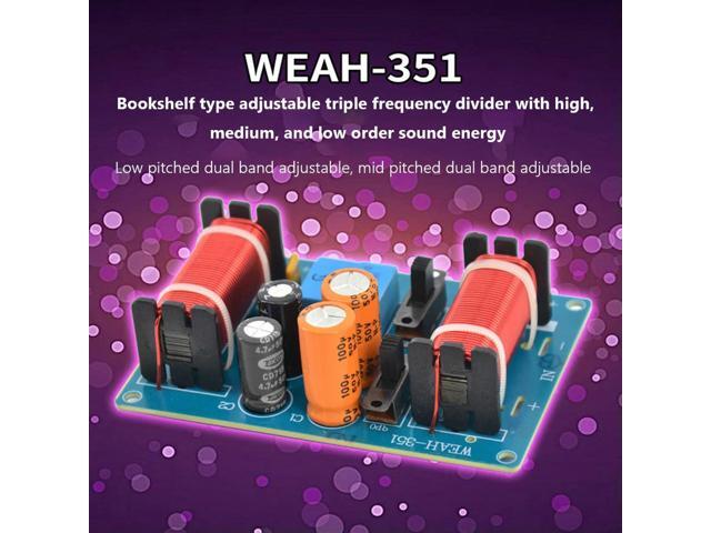 150W Speakers Filter Frequency Divider Treble Midrange Bass 3 Ways Speaker Filter Crossover Multi-segment Adjustable 50Hz-20KHz