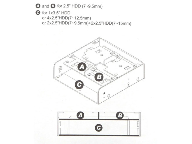 5.25 to 3.5 inches Computer Optical Bay Drive Slot Case Adapter Mounting