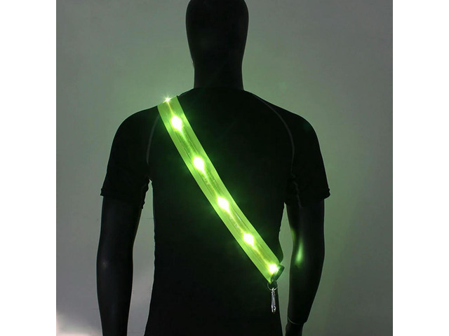 LED Shoulder Belt Rechargeable LED Reflective Running Belt for Men Women Night Safety Outdoor Hiking Jogging Walking Light Gear
