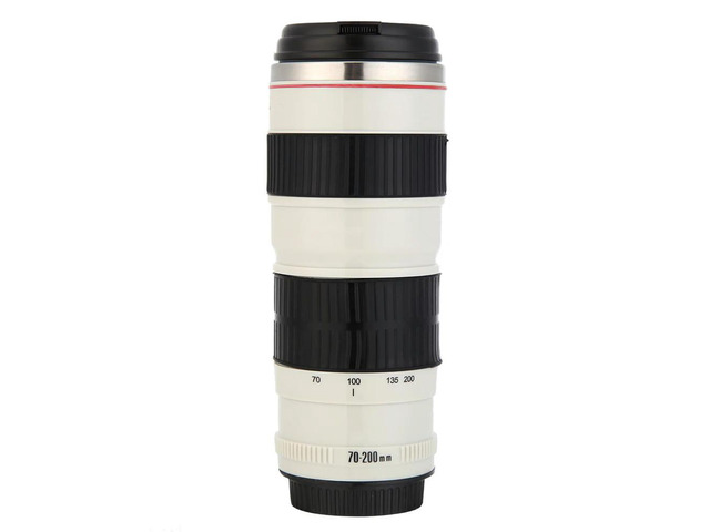 Travel Coffee Cup Stainless Steel Water Bottle 400ml Camera Lens Coffee Mug Leak Proof Gifts for Lovers Valentine's Day