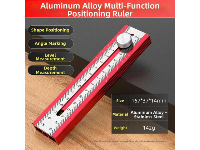 Aluminum Alloy Angle Finder Ruler with Depth Measuring Foldable Depth Measuring Ruler for Woodworking lworking Furniture