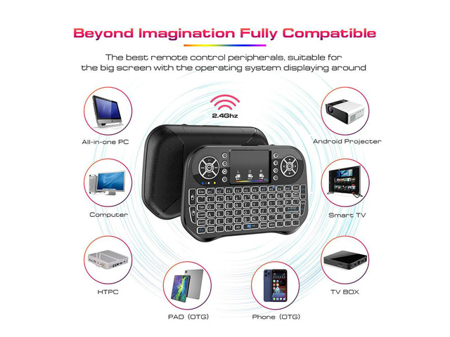 2.4G Air Mouse Keyboard 7 Color Backlit Mini Keyboard Bluetooth-compatible Gamepad PC Laptop for ANDROID// OS