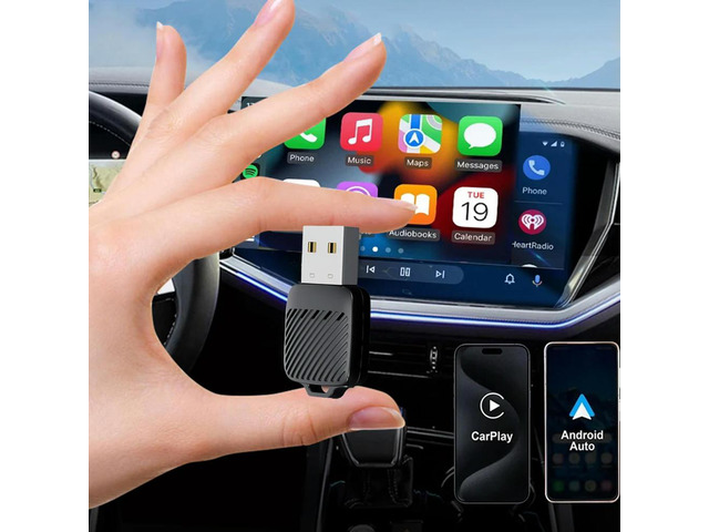 2 in 1 CarPlay Android Auto Adapter Box Convert Wired To USB Dongle Auto Connect for Factory Wired