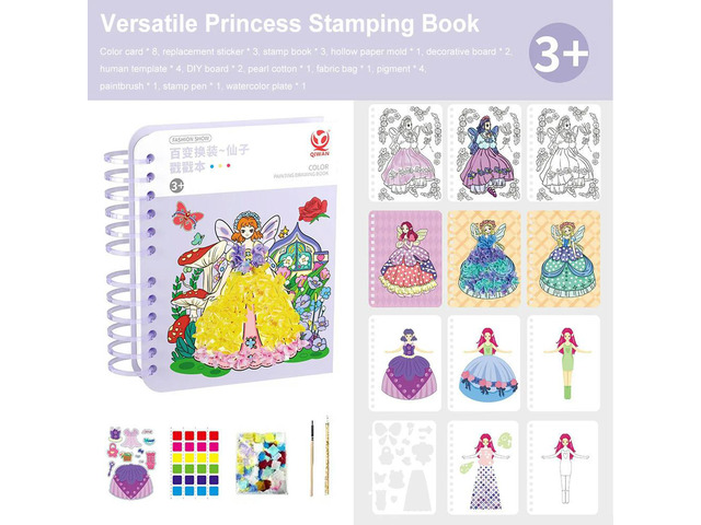 DIY Painting Sticker Craft Toys Handmade Drawn Artcrafts Kid Art Girls Poking Princess Educational Magical Gifts Montessori Toys