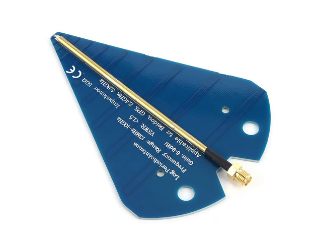 1300MHz-10GHz Mini Log Periodic Antenna SMA-Female High Gain Antenna Horizontal/Vertical Polarization for Broadband Measurement