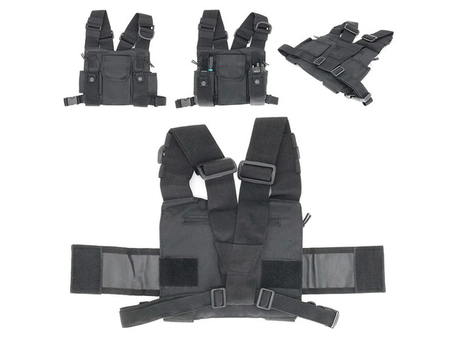 Radio Harness Chest Front Pack Adjustable Strap Outdoor Chest Rig Bag Waterproof for Baofeng -5R -82 BF-888S Walkie Talkie