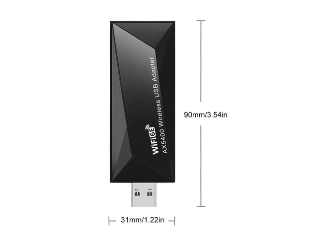 6E Network Card USB 3.0 Tri-Band 2.4G 5G 6G USB Dongle 5400Mbps Driver Free for PC/Laptop/Desktop