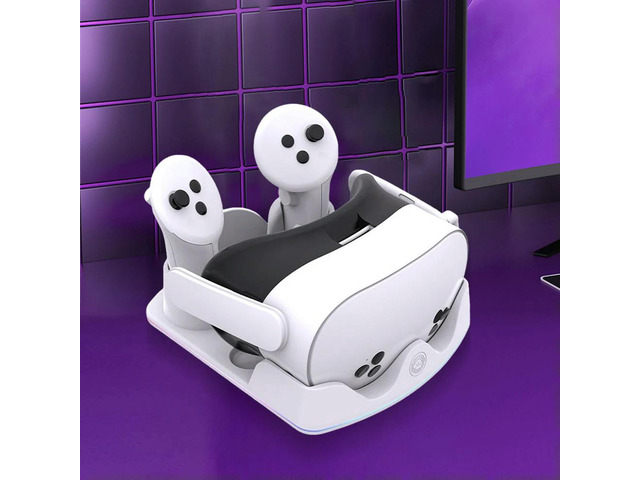 Charging Dock for Quest 3S VR Headest Fast Charging Station W/ RGB Light Charging Stand for Quest 3S/Quest 3/Quest 2