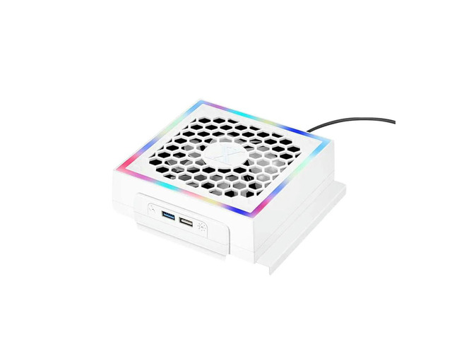 LED Cooling Fan Lights 3 Gears Adjustable 5V 2.4A Console Fan 7 Lighting Modes Decoration Gaming Accessories for Xbox Series S