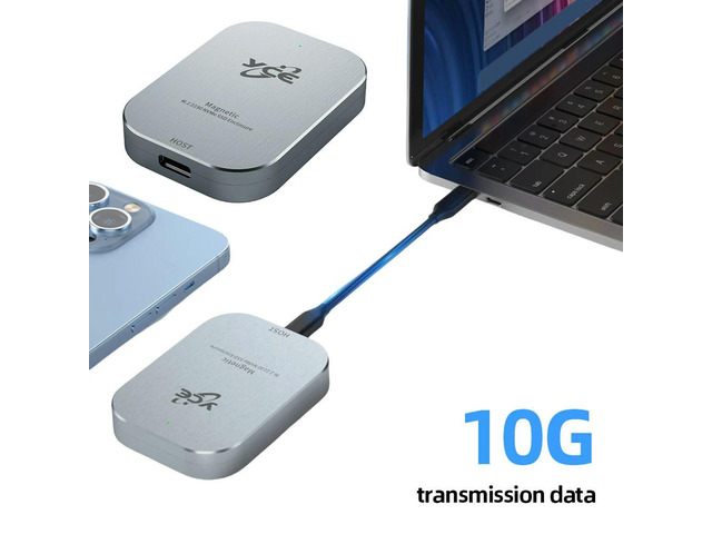 Magnetic M.2 NVMe 2230 External Enclosure USB 3.2 Gen 2 10Gbps Type-C SSD Disk Box 2TB Hard Drive Disk Box for MacBook ProRes