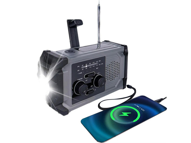 Hand Crank Emergency Radio Solar Powered Radio with Flashlight SOS Alarm AM/FM Weather Radio for Indoor Outdoor Emergencies