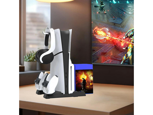 Cooling Stand Dual Controller Charging Station 1 Headset Holder Controller Charging Dock 2 USB3.0 Ports for Slim/ Console
