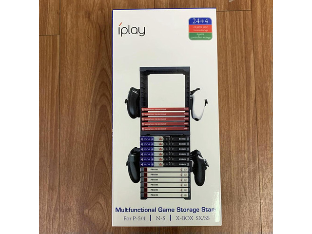 24 Game Disc Tower Holder Bracket Organizer Gamepad Controller Stand Lightweight Game Playing Elements
