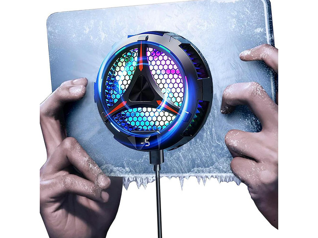 Magnetic Universal Tablet Cooler with Temperature Display for iPad Cooling Fan RGB Lighting 18W for IPad/Surface Pro/Tab
