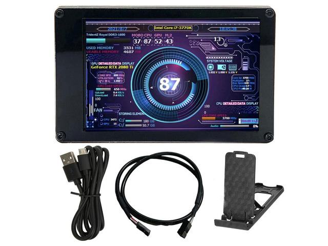 Dual USB Computer Secondary Screen 3.5 Inch IPS DIY PC Display Secondary Screen CPU GPU RAM HDD for LINUX Raspberry Pi