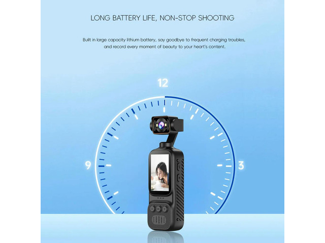 Pocket Action Camera 2-inch HD Display Mini DV Video Recorder with Rotatable Lens Type-C for Sport Outdoor Riding Travel