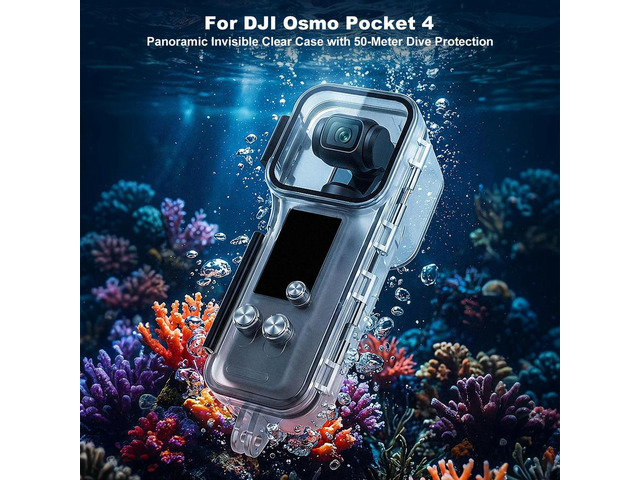 Waterproof Case Compatible for Osmo Pocket 4 Camera Underwater Diving Case with Anti-Fog & 316 Stainless Steel Buttons