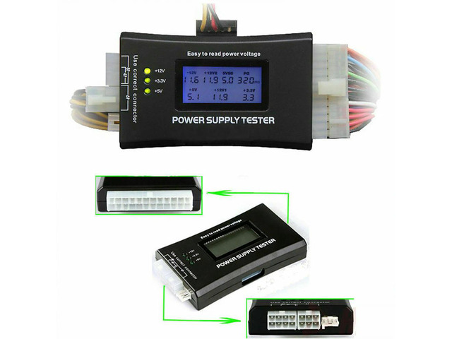 PC Computer LCD 20/24 Pin 4 PSU ATX BTX ITX SATA HDD Digital Power Supply Tester