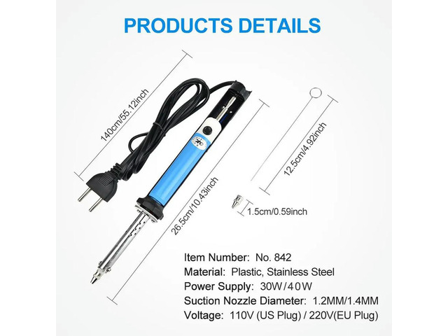 AC 220V Electric Desoldering Machine Pen Soldering Iron 30W PCB Solder Suction Vacuum Pump Welding Tools