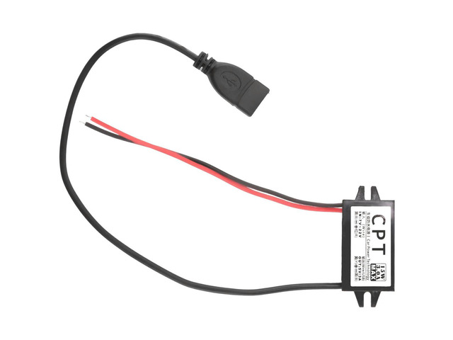 Car Power Converter DC 12V to 5V 3A Voltage Converter with Single USB Adapter Connectors for Phone Charging Car Audio
