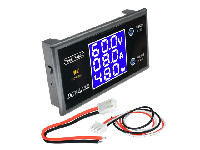 LCD Digital Voltmeter Ammeter Wattmeter Voltage Current Power Meter Volt Detector Tester Monitor DC 0 to 100V 10A 1000W