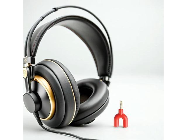Gold Plated 3.5mm U Shaped Stereo Audio Splitter Adapter Lightweight Dual Output for Sharing Music Between Two