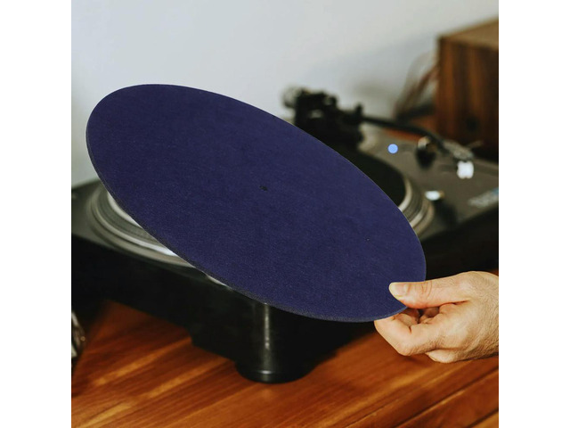 Felt Record Pad Turntable Slipmat Anti-Vibration Vinyl Mat for Improved Sound Stable Playback Noise Reduction Navy