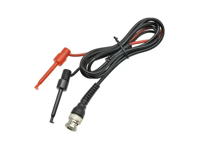 P1007 BNC Male Plug Q9 to Dual Hook Clip Oscilloscope Test Probe Cable Leads 120CM with Two Mini Probes Ended 500V 5A Test Hook