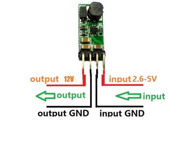 DC-DC Converter Step-Up Power Supply Module 3V 3.3V 3.7V 4.5V to 12V Boost Current Mode PWM Voltage Transformation Module