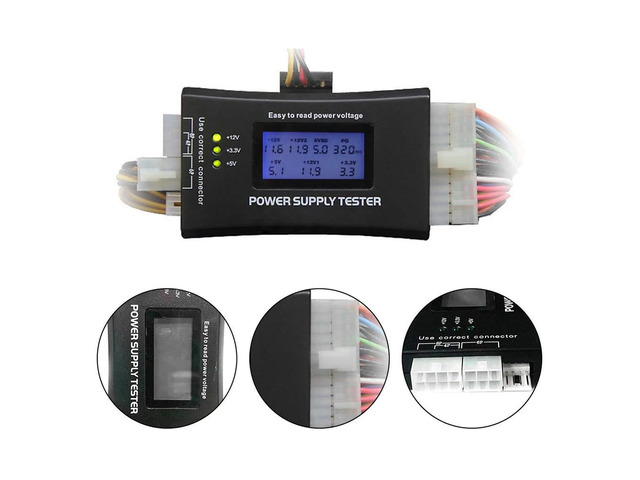 Digital LCD Display PC Computer 20/24 Pin LCD Power Supply Tester Check Atx Source Tester Power Measuring Diagnostic Tester Tool