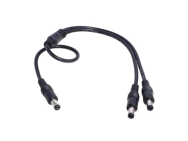 1 Male To 2 Male Connector 5.5mm*2.1mm Male To Male Plug DC Power Splitter Cable CCTV LED Strip Light Power Supply Adapter