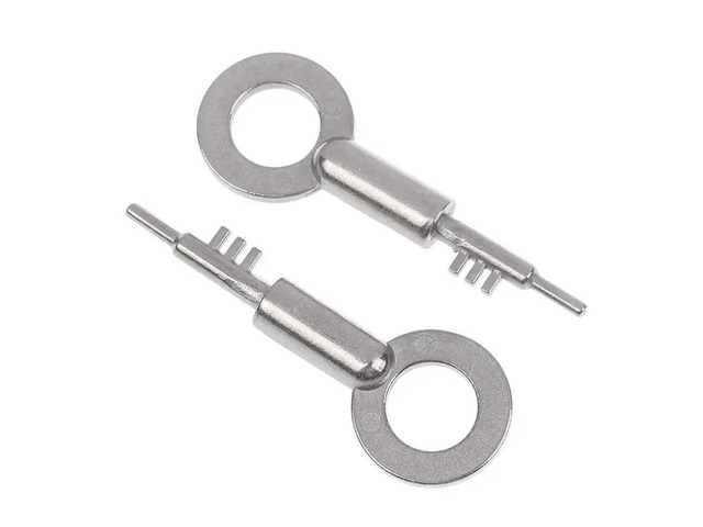 Stainless Steel 3-Tooth Lock Key Blank Universal - Bathroom Door Keys Home Security Replacement Keys