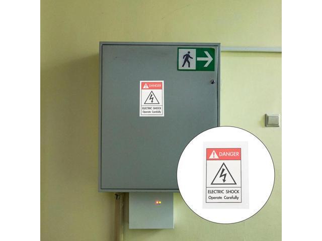 1Pcs High-Durability Electric Shocks Warning Sticker Heavy-Duty PVC Material Clear Printed Caution el for Electrical