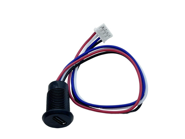 TYPE-C 4P High Current Charging Socket With Wire Light USB TYPE-C Female Type C Waterproof Female Connector