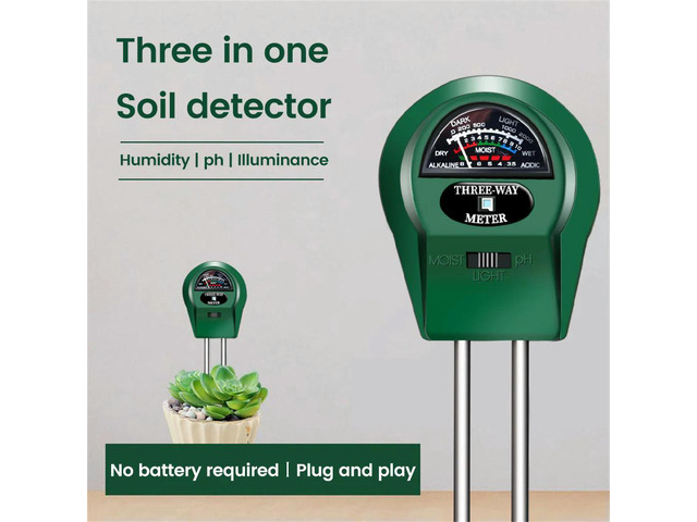 3 in 1 Soil PH Meter Flower Pot Hygrometer Soil Tester Plants Growth Moisture Light Intensity Meter Instrument Garden Plant Tool