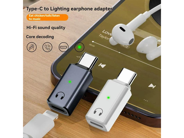 Headphone Cable Converter USB C Male To 8-Pin Female Audio Adapter For 15, Ipad Type C Mobile Phone